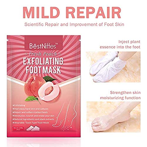 Foot Peel Mask, 3 Pack Foot Peeling Mask For Soft Baby Feet - Hard Skin Remover Foot Mask, Removes Calluses And Hard Skin, Foot Care For Men And Women (Peach) (3) #TOP2