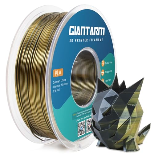 Image of GIANTARM Dual Color PLA Filament, Silk PLA Filament 1.75mm + /-0.02mm,1KG Spool(2.2lbs) Vacuum Packaging, 3D Printing Filaments Fit Most FDM Printer