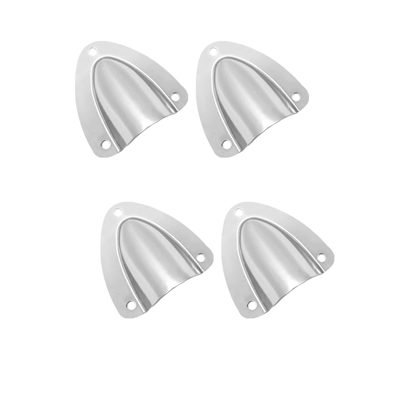 BigTron304 Stainless Steel Midget Clam Shell Wire Cable Vent Cover Hose for Rowing Boat Marine Yacht Surfing Water Sport,4Pcs