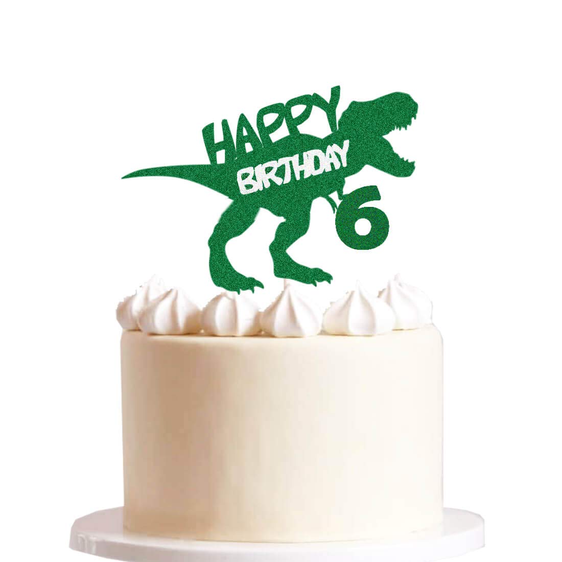 Buy HEETON Dinosaur 6th Birthday Cake Topper Dinosaur Six Happy Birthday Jurassic Park TRex 6th