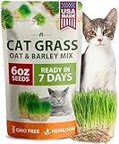 HOME GROWN Cat Grass Seeds 6 oz Heirloom Barley & Oat Mix, Refill for Indoor Cat Grass Growing Kit, Safe, Healthy, Green, for Cats, Pet Grass for Eating & Digestion