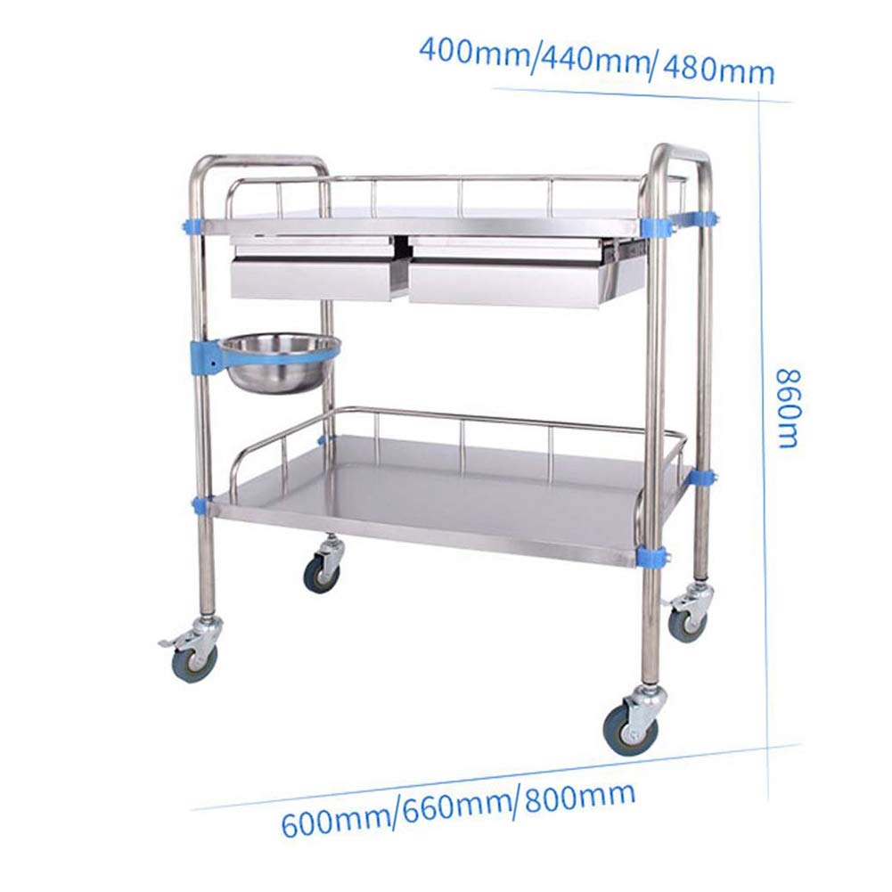 ステンレス製 医療用回診車 キャスター付作業台 ステンレス製 医療用回診車 キャスター付作業台