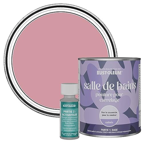 Rust-Oleum Peinture Rose Résistante à l'eau pour Carrelage de Salle de Bain, Finition Satinée - Rose Antique 750ml