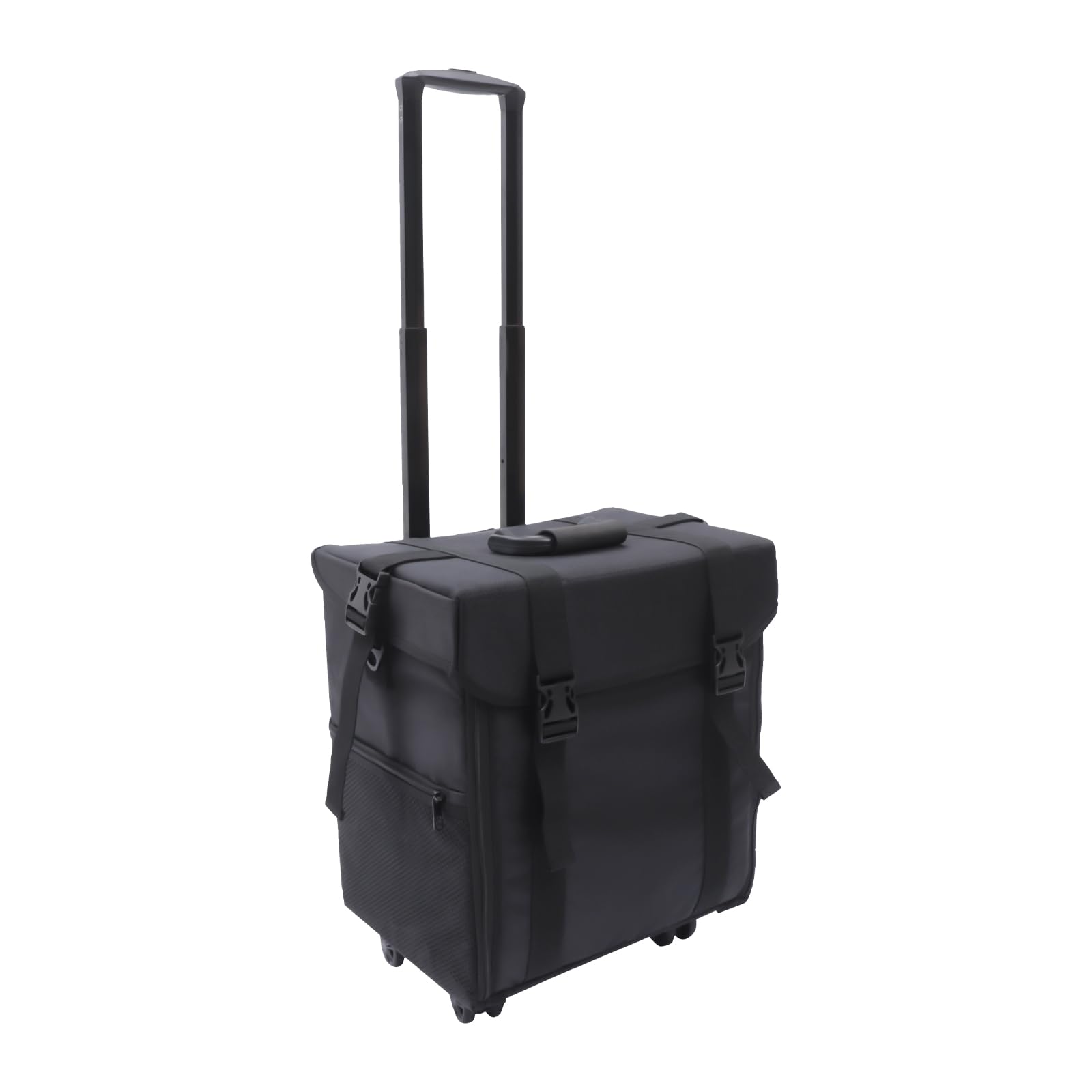 Valigetta cosmetica 2 in 1, per trucchi, colore nero, grande valigetta da parrucchiere con 8 cassetti, ruote professionali