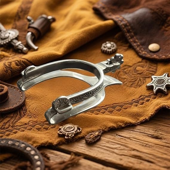 Vintage Western Spur Silver Money Clip,Silver Metal Spur Cash Carrier,Western Themed Metal Cash Clip Bill Holder, Horse Rider Accessory Gifts for Men, Father3