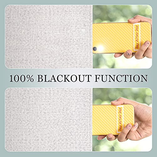 Miulee 90 Inch Curtains For Bedroom 100% Blackout Thermal Insulated Drapes Room Darkening Rod Pocket Window Curtains 52 X 90 Inches, Greyish White, 2 Panels #TOP3