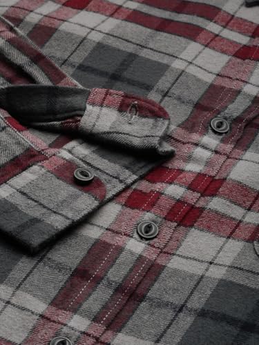 Image of THE BEAR HOUSE Men's's Checkered Flannel Shirt | Grey | TBH-KAMET-GY