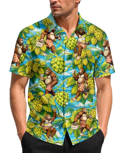 Image of 99TIMORO Horror Movie Men's Halloween Button Down Shirts Short Sleeve Top