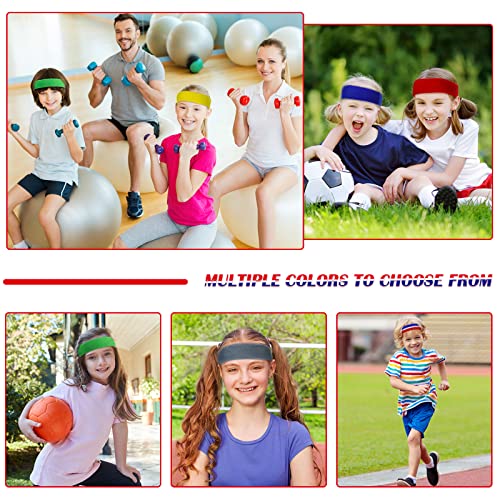 8 Pcs Boys Headband Kids Sweatband Youth Sweatbands Toddler Boys Headband For Sports Kids Colorful Soft Children Head Sweatband For Athletic Basketball, Soccer And More #TOP5