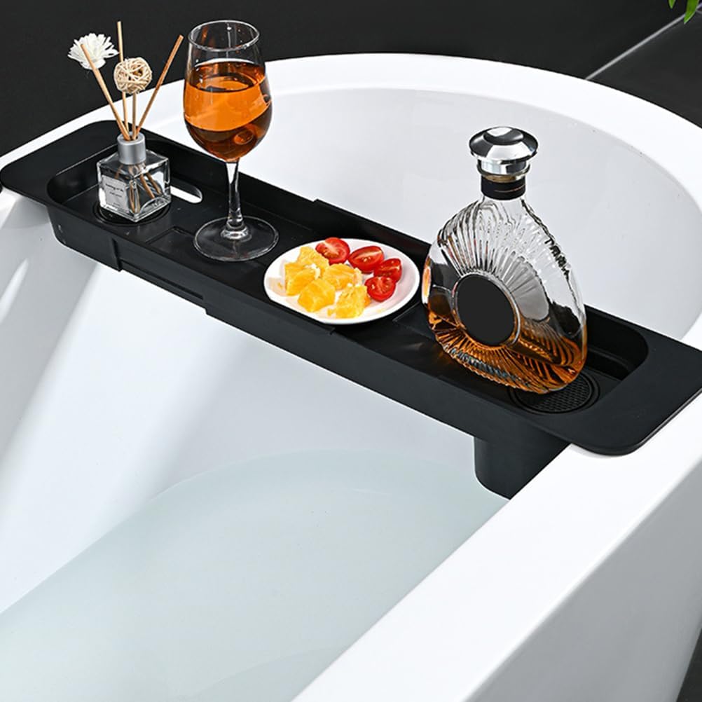 Garneck 1pc Telescopic Bathtub Frame Metal Shelf Spa Tub Metal Bracket Bathtub Trays for Tub Shower Organizer Tray Table Tray Bath Table Tray Shelves Soap Dish Desk Plastic