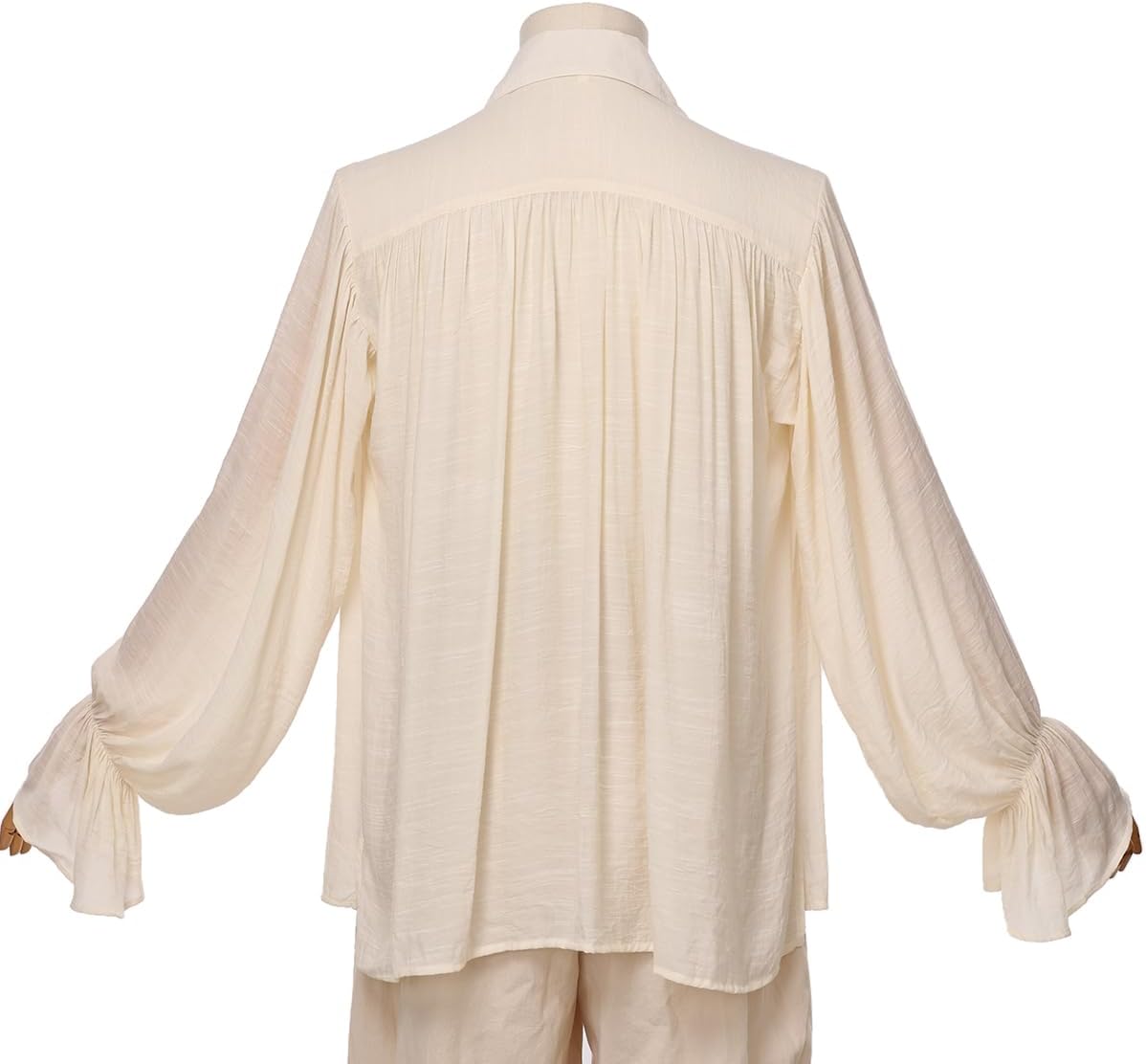 GRACEART Men Pirate Shirt Women Vampire Renaissance Shirts Victorian Ruffled Medieval Costume Cotton Linen Shirt - Image 2