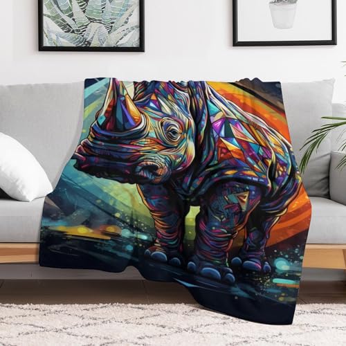 Manta acogedora Rhinozeros con aislamiento térmico reforzado lavable para sofá y exterior 3