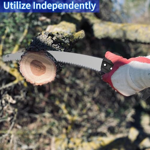 Karveden 18FT Reach Pole Saws for Tree Trimming with 3-12FT Telescoping Extension Pole, Anti-slip Handle, Manual Pruning Pole Saw with 19" 3X Detachable Saw for Forestry, Yard, Garden, Patios