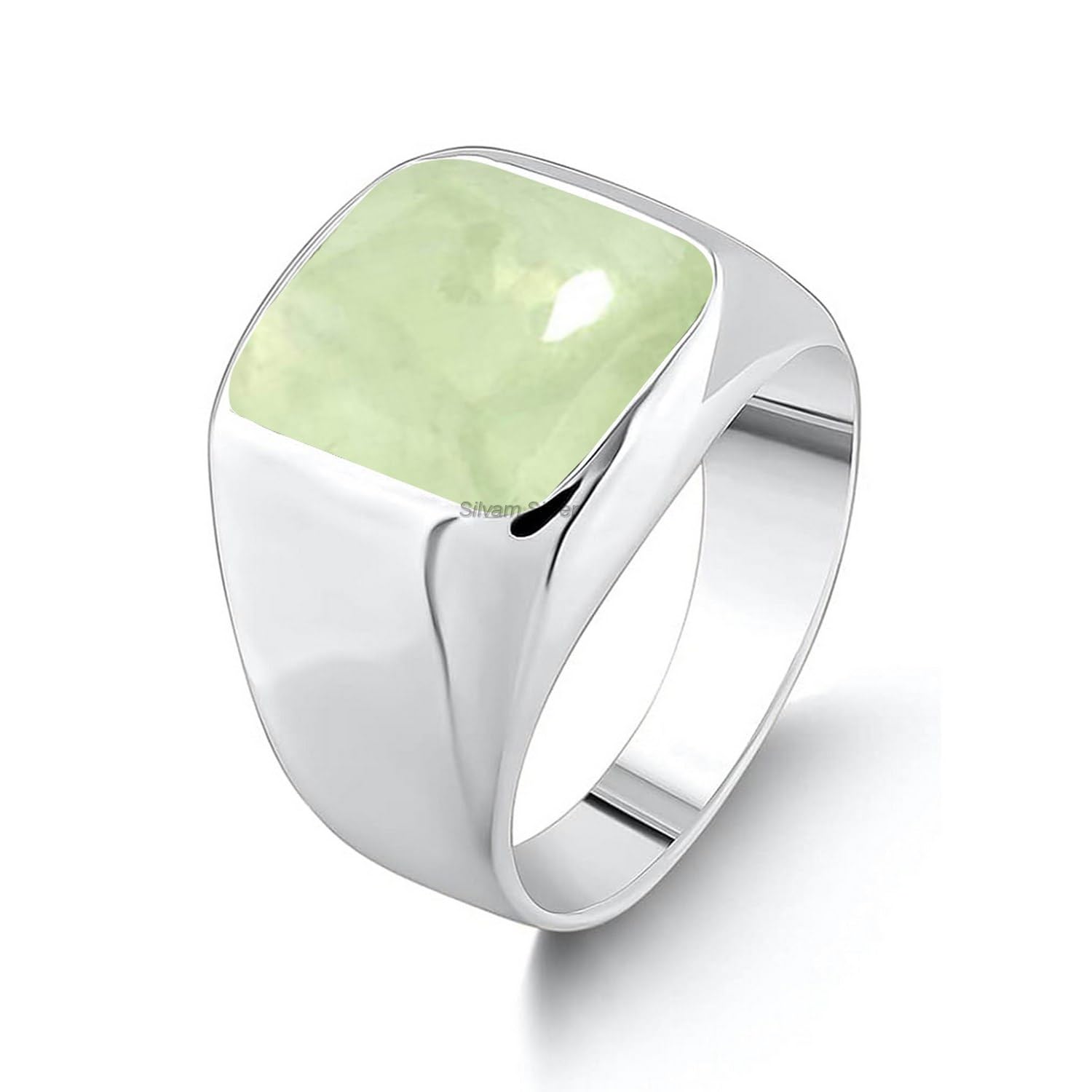 Solid 925 Sterling Silver Cushion Shape Gemstone Men Signet Ring, Beautiful Handcrafted Christmas Gift for Fathers, Son, Boyfriend, Friend