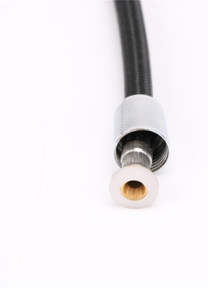 Commercial Style 23.2-Inch Spring Pull Down Kitchen Sink Faucet Replacement Part Black Braided Hose with Chrome Connector for Oil Rubbed Bronze Faucet