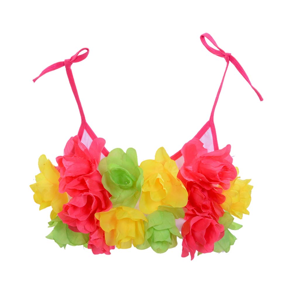 Amosfun Girls' Hawaiian Bra Hula Bra Top Luau Hawaii Costume for Children