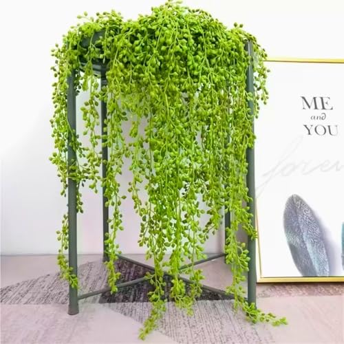 Image of Artificial Vines Fake Greenery Garland Willow Leaves Faux Hanging Plants Trailing Weeping Ivy Drooping Hanging Vines Faux Plants Realistic Home Office Christmas Holiday Decor (1, Design1)