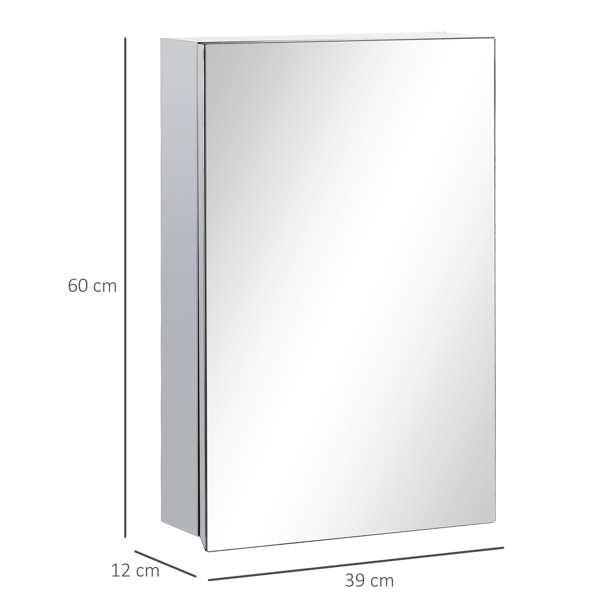 kleankin Szafka apteczna na ścianę z lustrem 15"x24" srebrny
