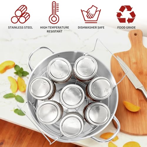 QPMR 21.5 QT Stainless Steel Canning Pot with Lid and Rack, Stainless Steel Water Bath Canner,Canning Supplies Starter Kit and Canning Tools Set for Beginnner,Gift for Mom/Wife by QPMR - Image 4