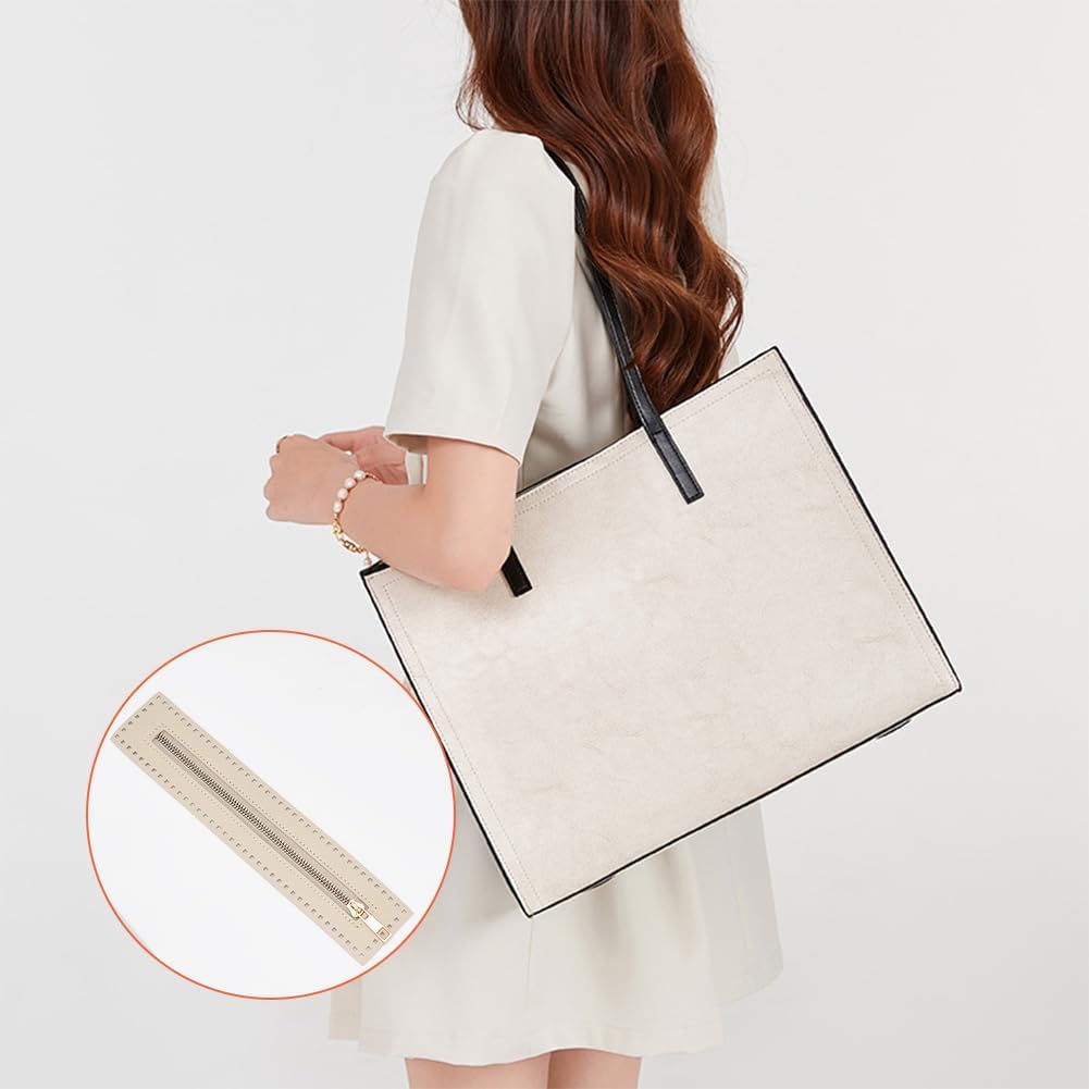 WADORN 5 Colors PU Leather Zipper, 10.6 Inch Leather Sewing Zipper Frame Handmade Bag Zippers Bulk Close End with PU Leather Frame for DIY Crochet Purse Sewing Jeans Handicraft Accessories