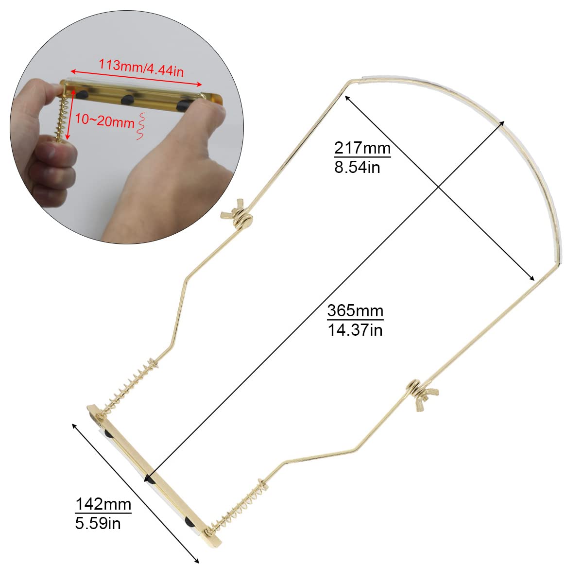 Soporte para Cuello de Armónica de 10 Agujeros, Órgano de Boca con Marco de Metal