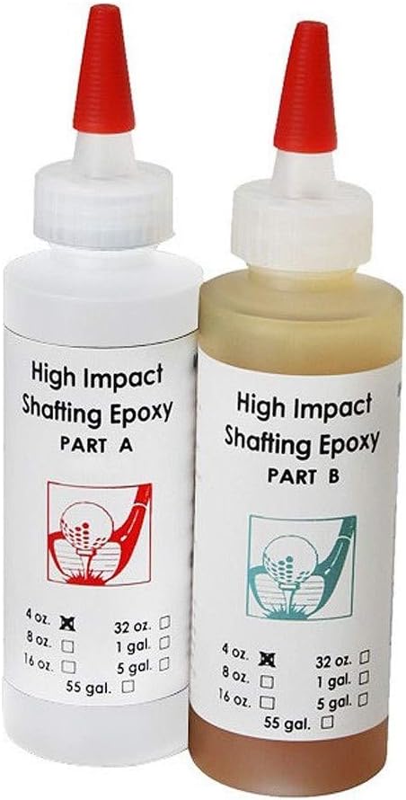 Hireko 24-Hour High-Strength Golf Club Shaft Epoxy, 8-Ounce Kit, Dries Ivory, for All Steel & Graphite Golf Club Shafts, Extensions, Ferrules, Drivers, Irons, Wedges, Putters