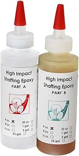 Hireko 24-Hour High-Strength Golf Club Shaft Epoxy, (8-Ounce Kit), Dries Ivory, for All Steel & Graphite Golf Club Shafts, Extensions, Ferrules, Drivers, Irons, Wedges, Putters, Golf Head Materials