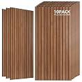 TO-TH Wood-Look Acoustic Wall Panels, 10 Pack 47.2” x 23.6” Sound Panels, Decorative Wood Panels for Wall Sound Dampening Panels for Home, Office, Basement, Cherry with Mitered Edges