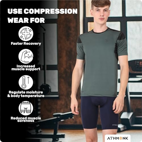 Image of 4-Way Lycra Compression Shorts for Men | Tight Skin Fit, Non Padded | Cycling Running Workout Gym Cricket Football Sports | Tummy Tuck Recovery Muscle Support | Quick Dry Anti-Chafe