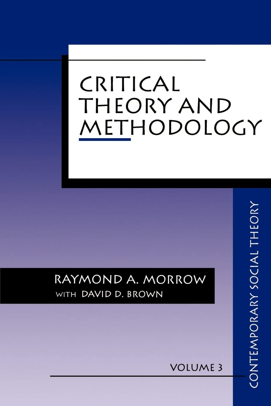 Critical Theory and Methodology: 3 (Contemporary Social Theory)