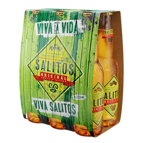 SALITOS - Original 6 x 0.33 L, Bebida Refrescante de Cerveza, Sabor Lima Afrutada con Deliciosa Pizca de Tequila, Salitos Clásico, Cerveza Aromatizada, 5.9% Vol. Alcohol