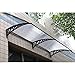 OFUNGO Marquesina Puerta Exterior, Patio Cubierta de Policarbonato Marquesina Toldo, Escalable Marquesinas para Techos Panel Transparente con Soporte Negro (Color : Clear, Size : 190x60cm/75x23inch)
