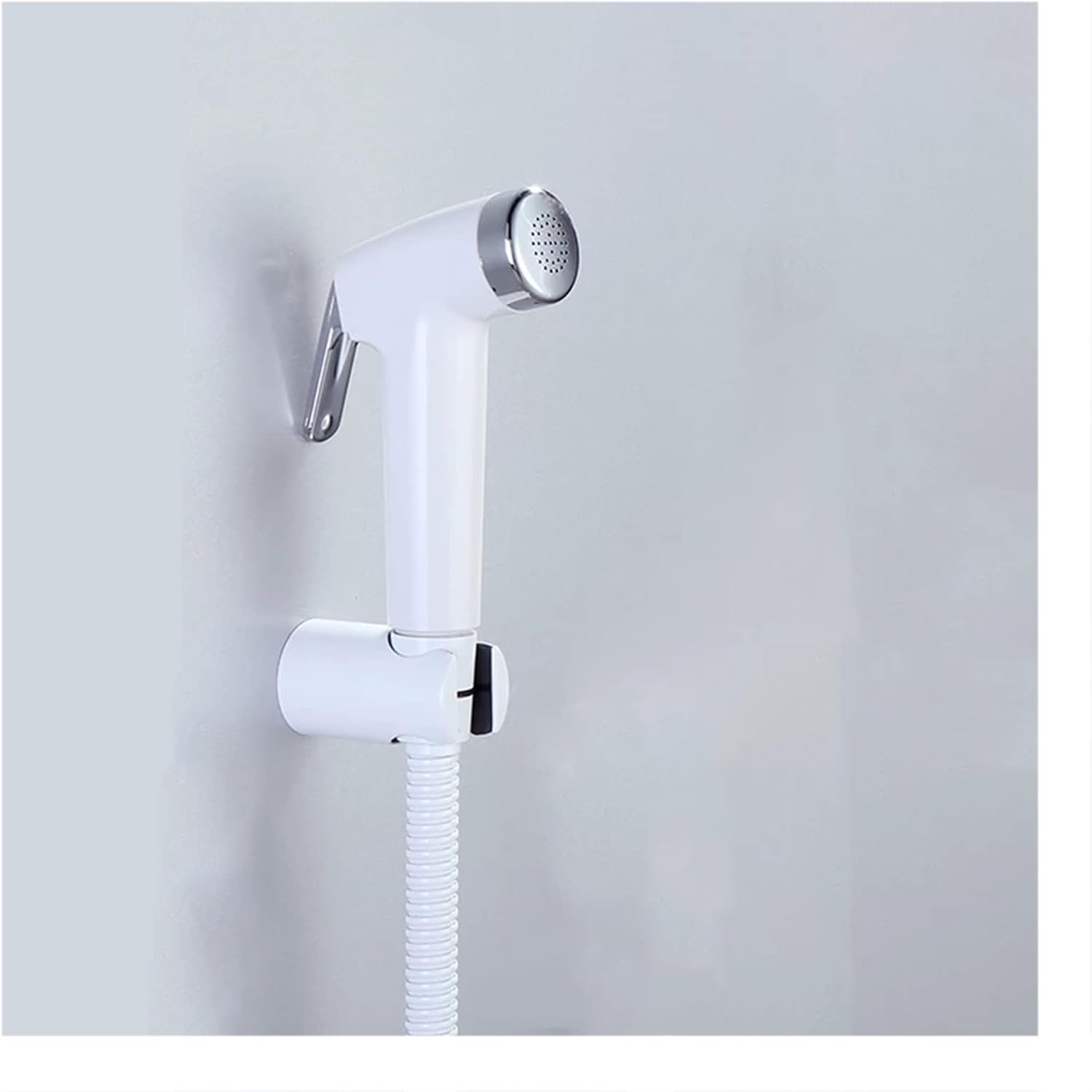 Toilet Bidet Faucet, White Plastic Handheld Bidet Sprayer Bidet Faucet Shower Kit Shower Washer Solid Brass Angle Valve(C Set)