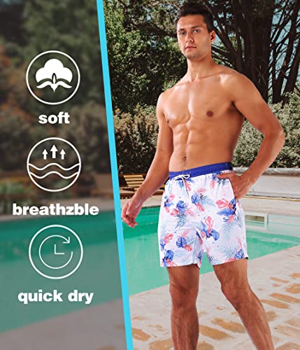 Mens Swim Trunks with Compression Liner 7" Inch Inseam Swim Trunks Quick Dry Surfing Summer Beach Shorts3