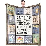AIYUBOFUN Fathers Day Cat Dad Gifts for Men Blanket 60'x 50', Gifts for Cat Dad for Fathers Day, Cats Daddy/Lover Gifts for Men