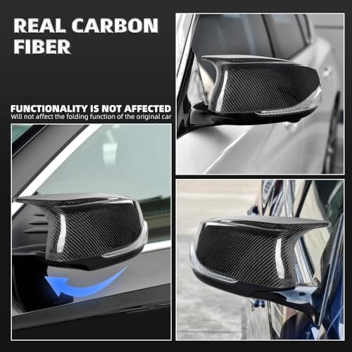 Real Carbon Fiber Mirror Caps for Infiniti Q50 Q60 Q70 Qx30 Qx50 Q50l Accessories, Replacement Rearview Side Mirror Covers Caps, Car Accessories Decorative, 1pair(Left-Right) - Image 5