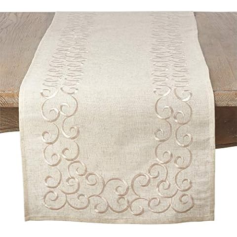 SARO LIFESTYLE Swirling Table Runner Cover