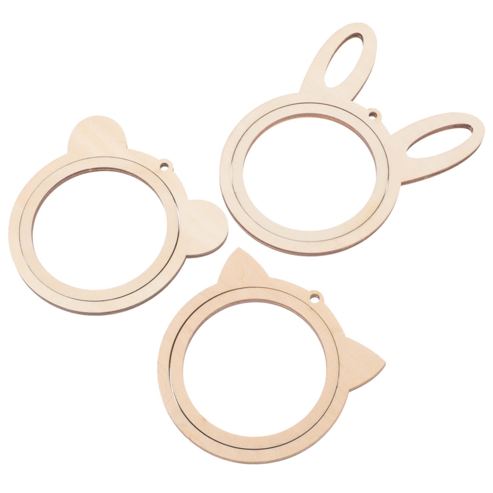 IWOWHERO 3pcs Wooden Embroidery Hoop Set Embroidery Frames for Cross Stitch Needlework Supplies Small Hoops DIY Wall Decor