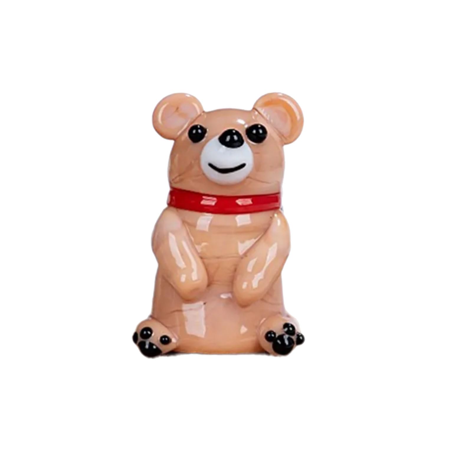 XuQiZZpp Handmade Glass Bear Figurines Miniature Bear Figurine Glass Art Animal Statue for Collectible,Home Decorations