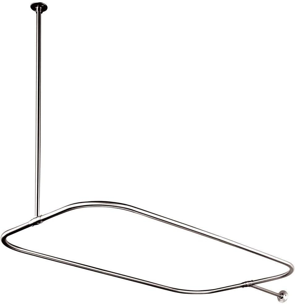 Kingston Brass CC3151 Rectangular Shower Rod for Clawfoot Tub, Polished Chrome,44-1/2" Length