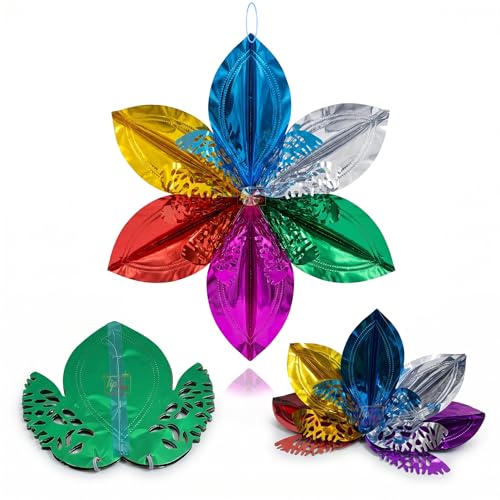 Image of Premium Folding Paper Hanging Star Chandeliers Garland (Multicolour) (Bunny Star, Pack of 6)