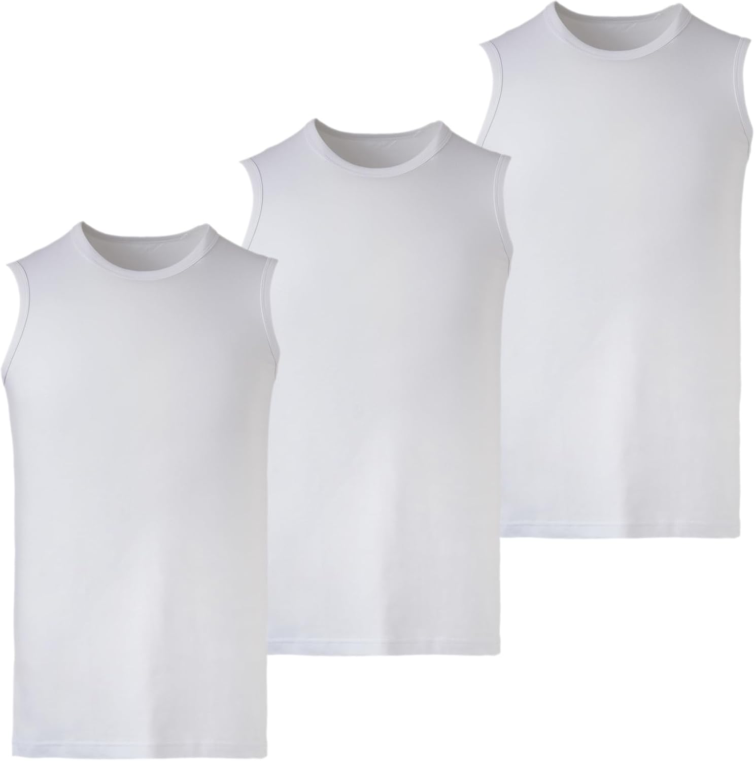 Mody Men's Tank Top 3-Pack, Crew Neck Mens Undershirt, Tank Tops Men, Muscle Shirts Men, Cotton Men's Workout Shirts