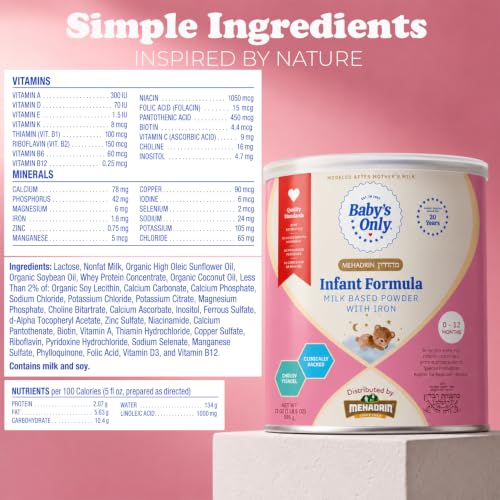 Image of Baby's Only Mehadrin Baby Formula, Infant Formula Powder, 21 oz, 1 Pack