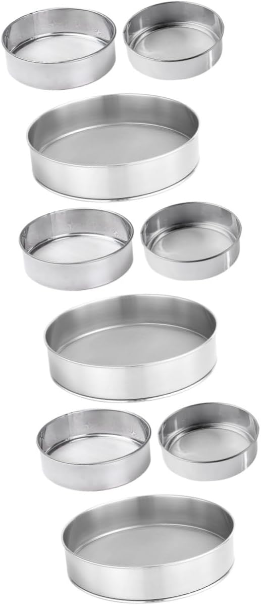 9-Piece Stainless Steel Fine Mesh Sifter Set for Baking and Kitchen Use