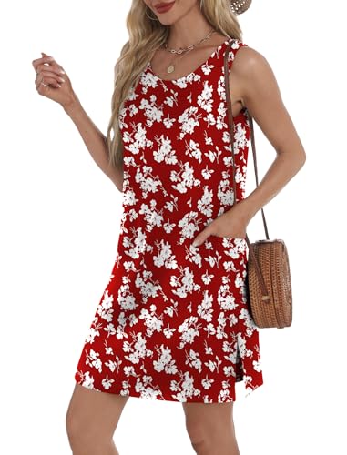 Image of BKRIVE Coverup Summer Dresses for Women 2026 Eyelet Casual Loose Sleeveless Sundresses Tank Dresses with Pockets
