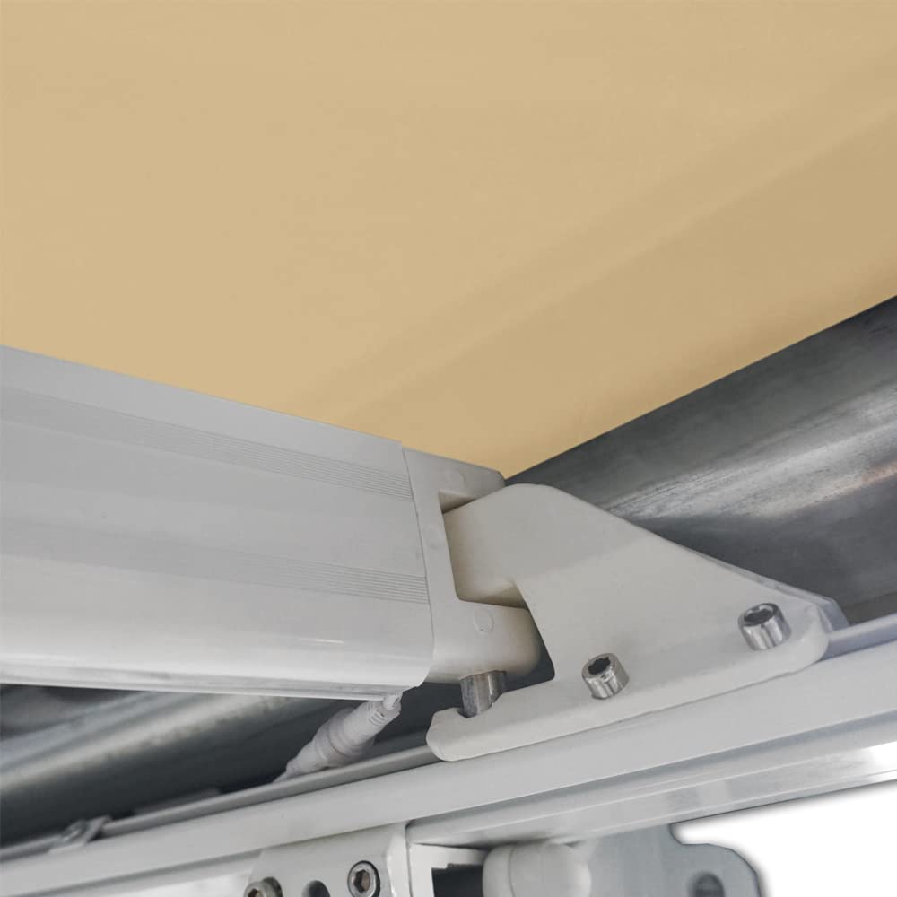 Home Deluxe - Toldo LED cofre completo ELOS - color arena, 350 x 250 cm - incl. sensor de viento y sol, mando a distancia, manivela, material de montaje I Cubierta de patio Protección solar Protección