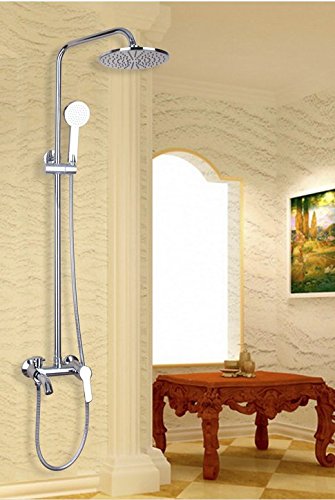 Mitigeur douche baignoire mural en laiton avec pommeau pluie 20,3 cm et robinet