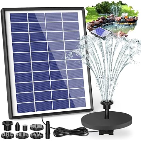 AISITIN 6.5W Solar Fountain Pump with Battery Cover