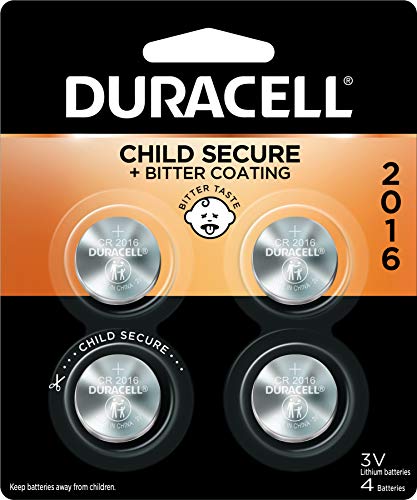 Duracell - 2016 3V Lithium Coin Battery - with bitter coating - 4 count