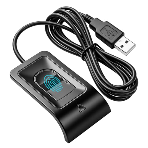 BAIFULAI Capteur d'empreintes digitales USB 64 × 38 mm : lecteur d'empreintes digitales USB Plug and Play, connexion rapide, lecteur d'empreintes digitales, pour accès PC et tablette